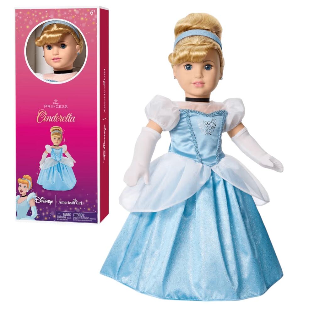 American Girl Princess Cinderella Doll Disney Gown Glass Slippers